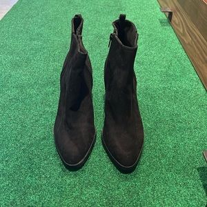 Black suede ankle booties